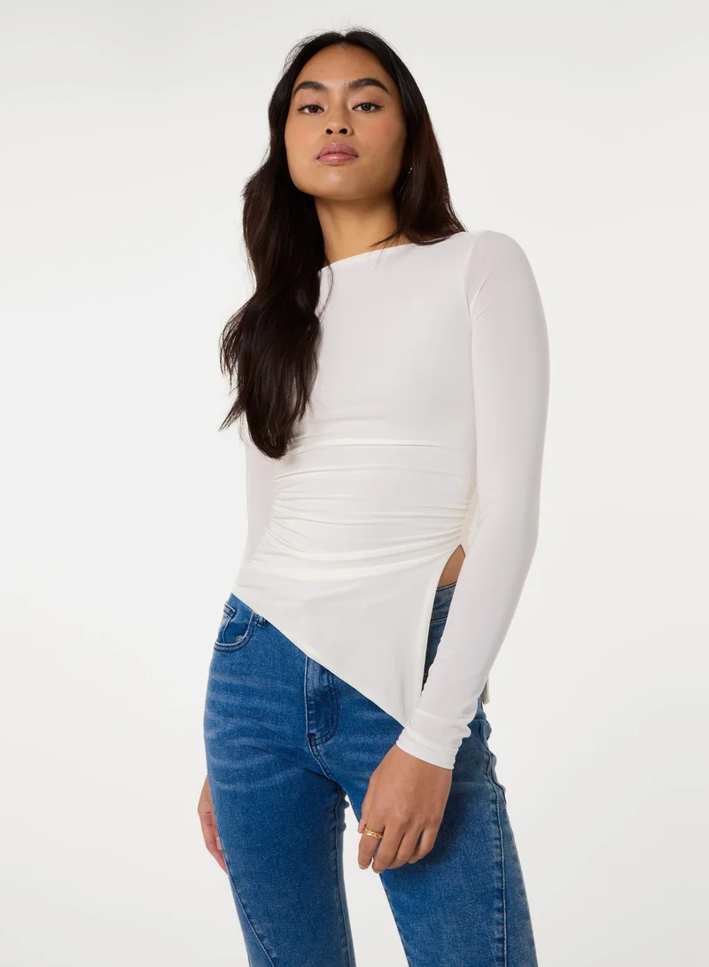 Pink Vanilla Long Sleeve Asymmetric Top